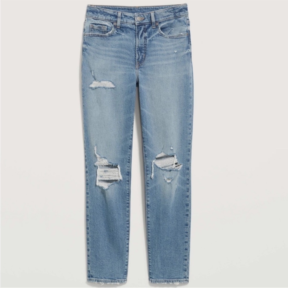 NWT Old Navy High-Waisted O.G. Straight Ripped Jeans - Picture 2 of 9